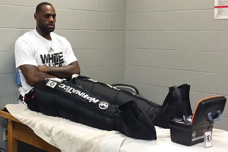 LeBron James using NormaTec